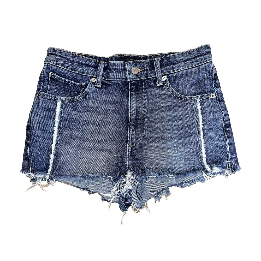 Lucky Brand Jean Shorts Size 4/27 Blue Denim High Rise Shortie Cutoff shortie